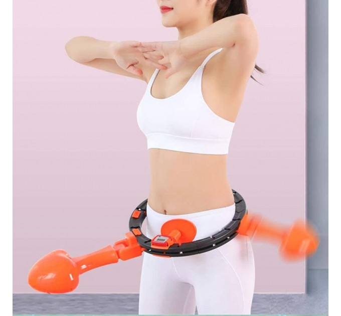 Обруч HULA Hoop LED Хулахуп для схуднення (Black Orange)