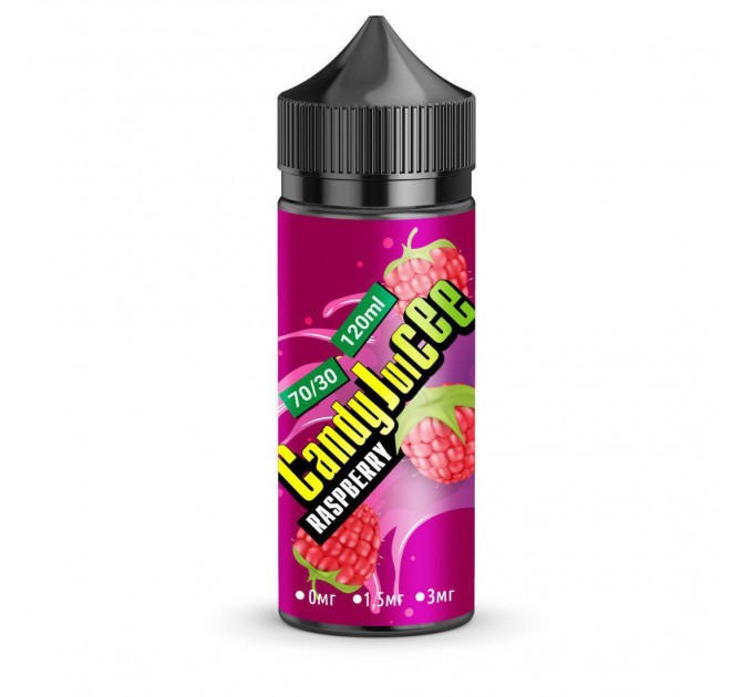 Рідина для електронних цигарок Candy Juicee Raspberry 0 мг 120 мл (Малина)