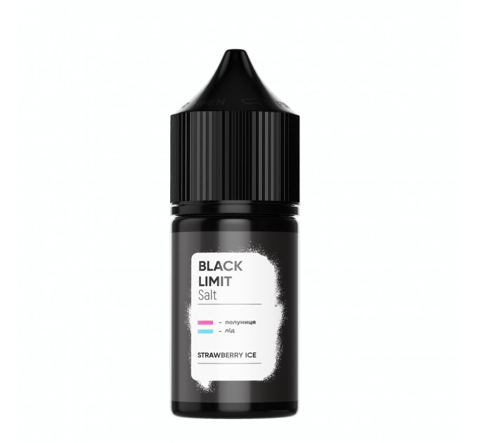 Набір заправки для самозамісу на сольовому нікотині Black Limit Strawberry Ice 30 мл 50 мг (Полуниця, суниця)