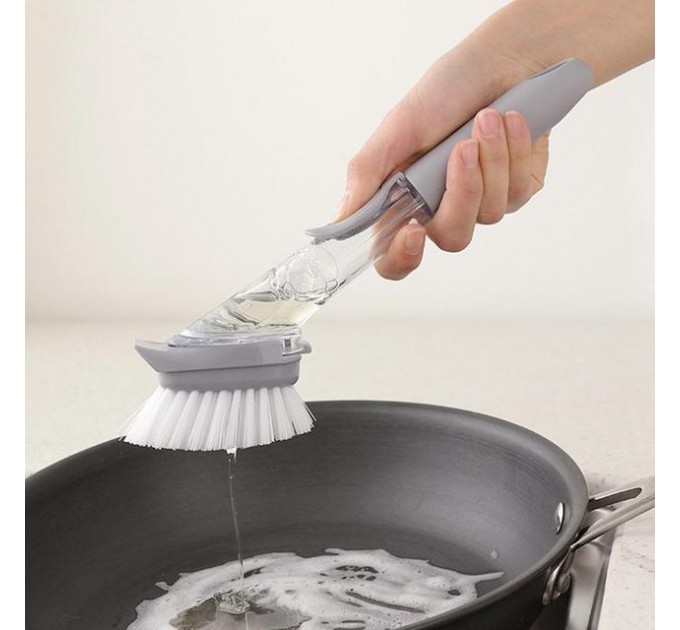 Щетка для чистки посуды CLEANER BRUSH с дозатором (Gray)