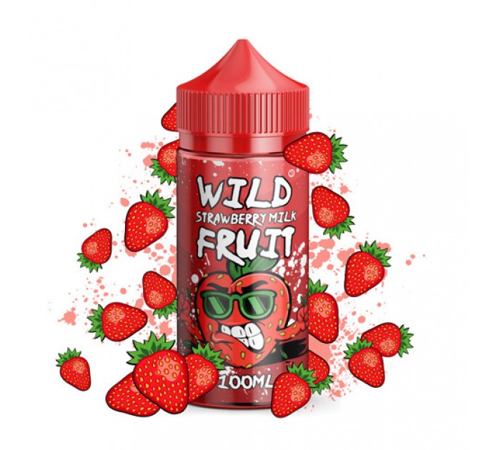 Рідина для електронних сигарет Wild Fruit Strawberry milk 0 мг 100 мл (Полуничний милк-шейк)