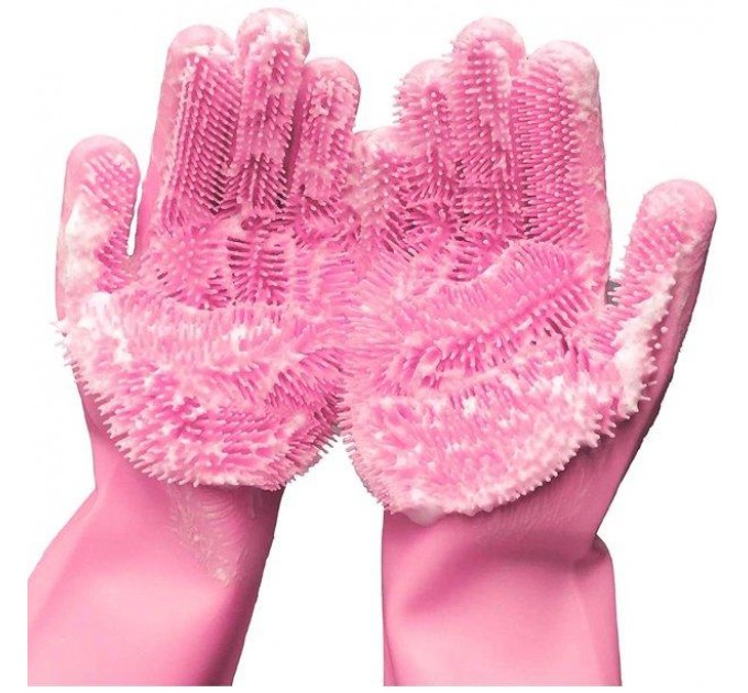 Рукавички для миття посуду Gloves for washing dishes (Pink)