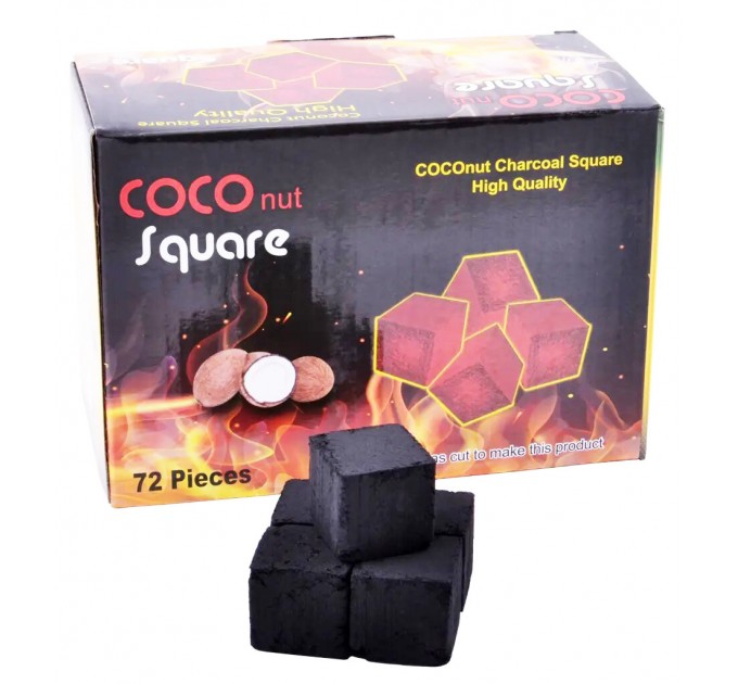 Уголь Coco Square для кальяна кокосовый квадрат 40мм 1шт куб