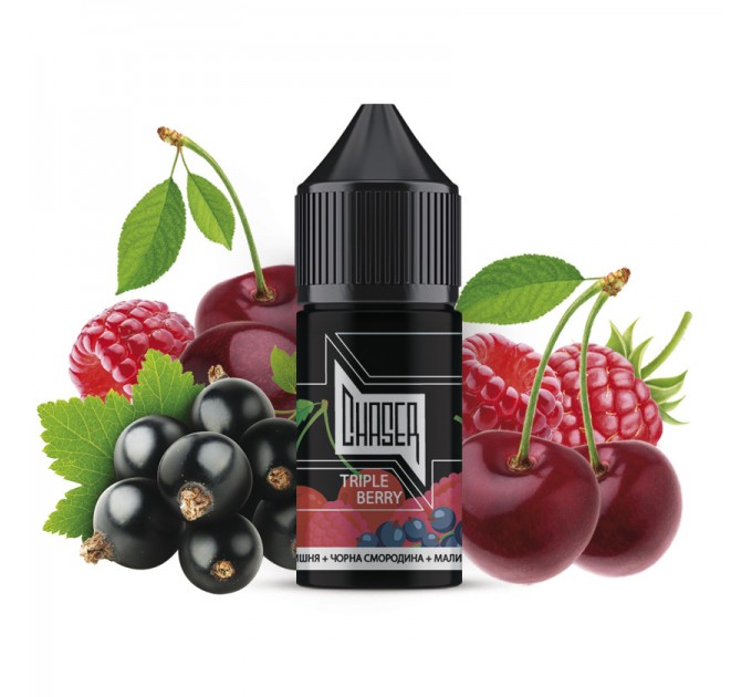 Рідина для систем CHASER Black TRIPLE BERRY 30 мл 50 мг (Вишня, чорна смородина, малина)