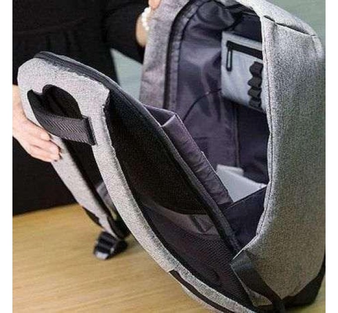 Рюкзак для ноутбука с USB Bobby (Gray Black)