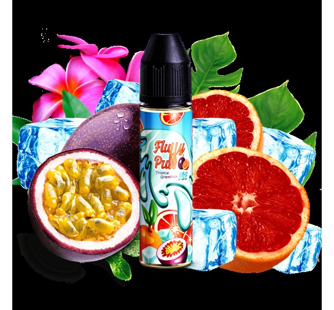 Жидкость для электронных сигарет Fluffy Puff Tropical Grapefruit ICE 3 мг 60 мл (Грейпфрут-маракуя и лёд)