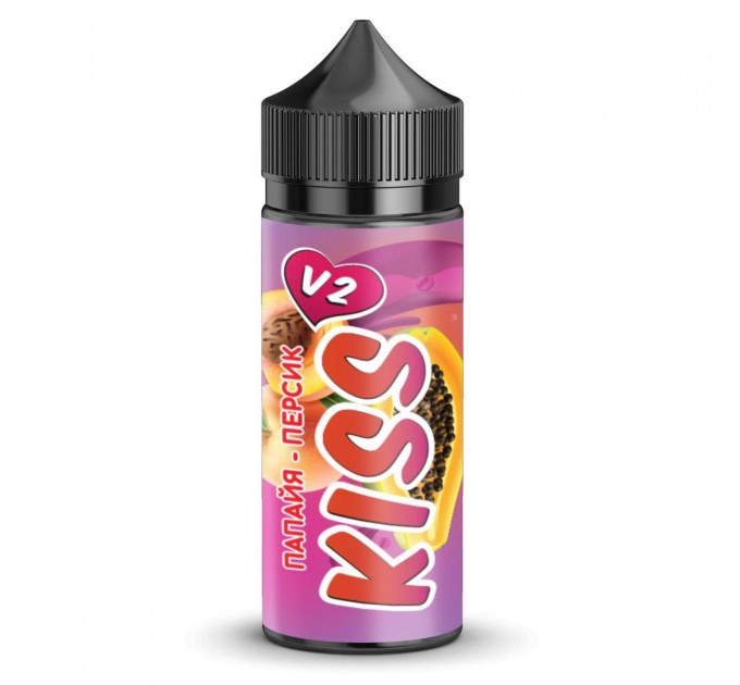 Рідина для електронних сигарет KISS V2 0 мг 100 мл (Папайя - персик)