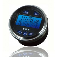 Электронные автомобильные часы VST 7042V с подсветкой (Black Silver)