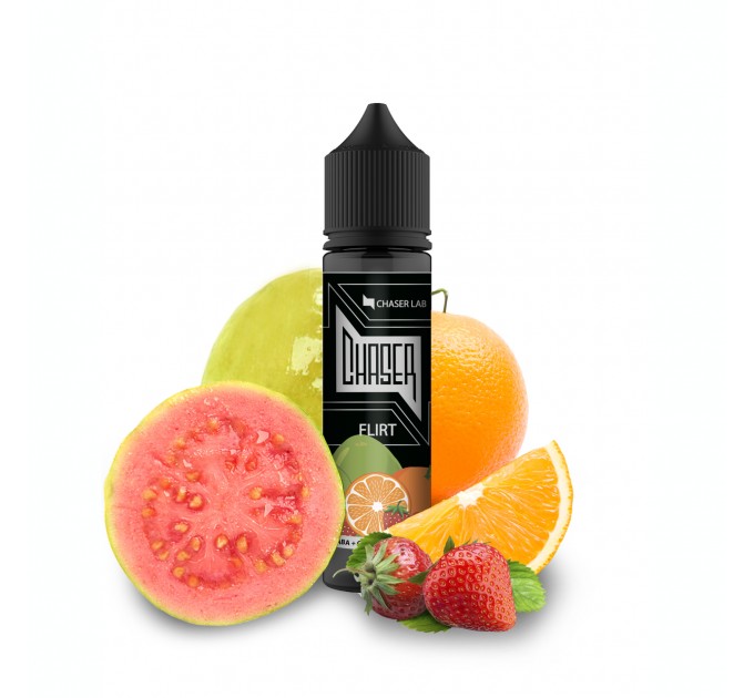 Жидкость для электронных сигарет CHASER Black Organic FLIRT 60 мл 3 мг (Гуава, зеmlяника, апельсин )