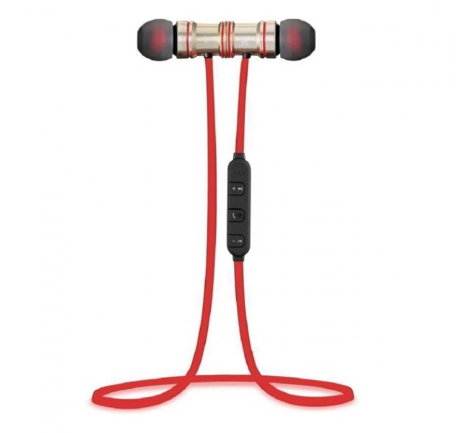 Вакуумные блютуз наушники Sports Sound Stereo Red Gold