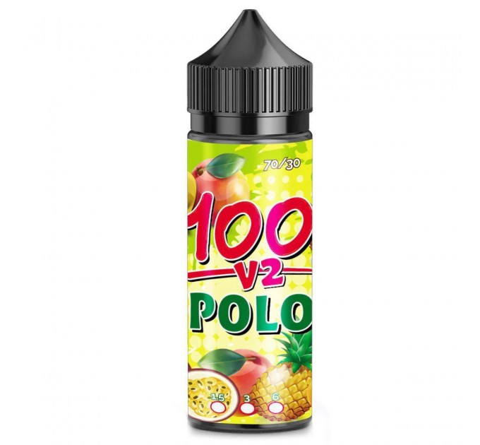 Жидкость для электронных сигарет 100 V2 (сотка) Polo 6 мг 100 мл (Ананаса, манго и маракуи)