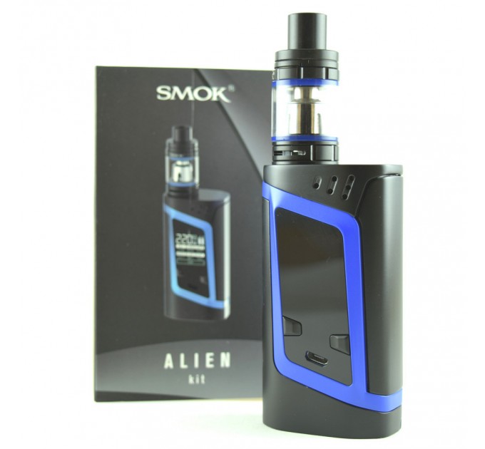 Електронна сигарета Smok Alien TC 220W Kit (Чорно/Синій)