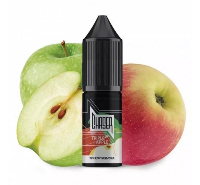 Рідина для POD систем CHASER Black TRIPLE APPLE 15 мл 30 мг (Три сорти яблук)