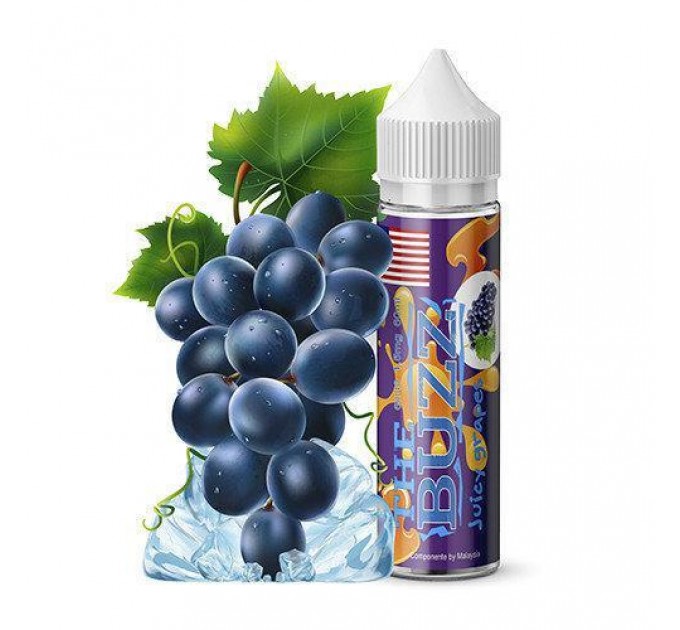 Рідина для електронних сигарет The Buzz Juicy Grapes 0 мг 60 мл (Виноград з прохолодою)