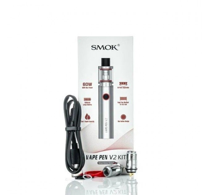 Електронна сигарета SMOK Vape Pen V2 1600mAh Original Kit (Silver)