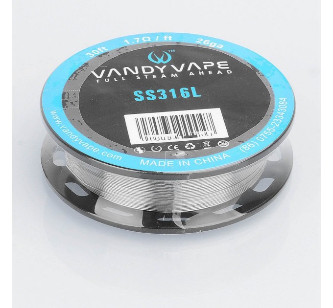 Дріт для спіралі Vandy Vape Resistance Wire Stainless Steel 316L 26GA