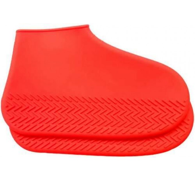 Бахилы на обувь силиконовые от воды и грязи S, Red