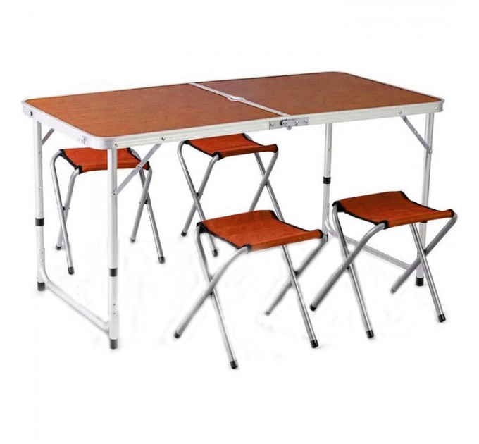 Стол чемодан раскладной со стульями Folding Table 13310 (Brown)