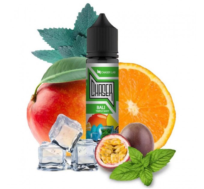 Жидкость для электронных сигарет CHASER Silver Organic BALI TRIPLE SHOT 60 мл 1.5 мг (Маракуйя, апельсин и манго с холодком