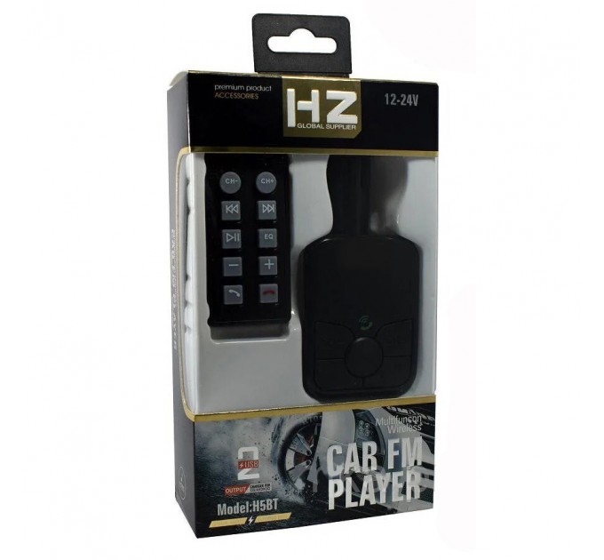 Автомобільний FM модулятор трансмітер HZ H5BT Black