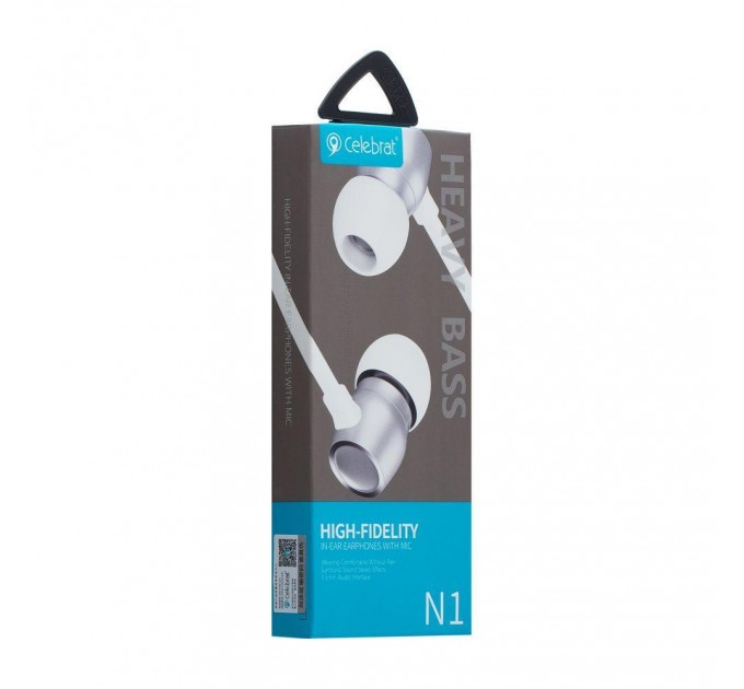 Навушники CELEBRAT N1 провідні (Silver White)