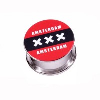 Гриндер для табака Amsterdam HL-179 XXX (Black Red Silver)