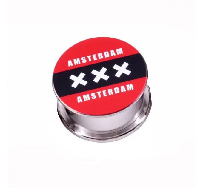 Гриндер для тютюну Amsterdam HL-179 XXX (Black Red Silver)