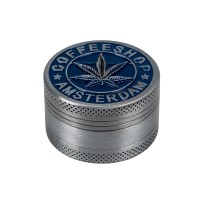Гриндер для табака Амстердам HL-243 COFFEESHOP (Silver Blue)