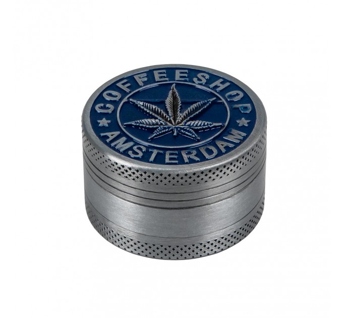 Гриндер для тютюну Амстердам HL-243 COFFEESHOP (Silver Blue)