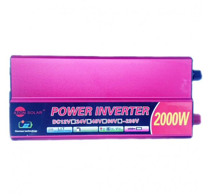 Інвертор Aton Solar Power 2000W 023 з 12V на 220V (розетка, USB)