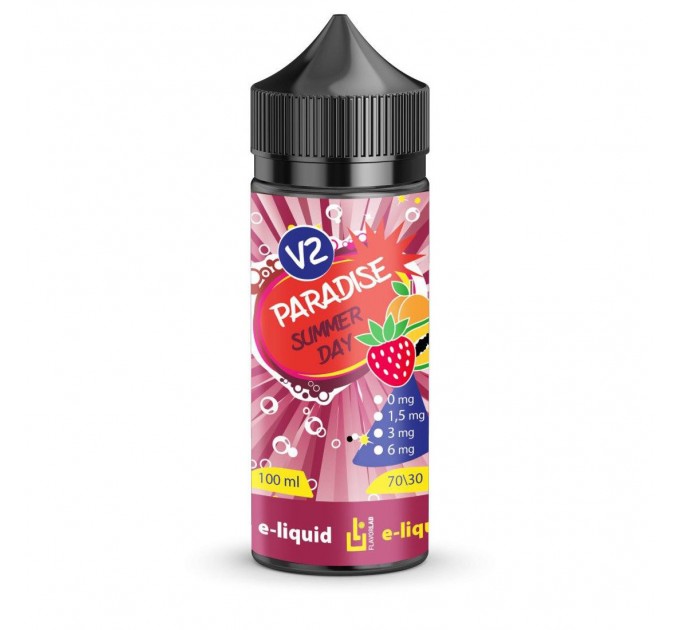 Жидкость для электронных сигарет Paradise V2 Summer day 0 мг 100 мл (Абрикос + клубника + папая)