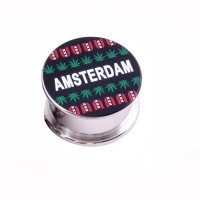 Гриндер для табака Amsterdam HL-179 (Конопля+XXX (Black Silver)