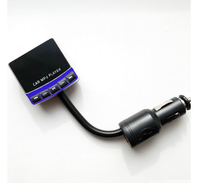 Автомобільний FM-модулятор 856 USB/micro SD від прикурювача Black Blue