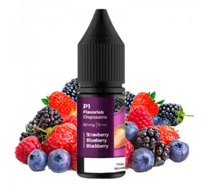Жидкость для POD систем Flavorlab P1 Strawberry Blueberry Blackberry 10 мл 50 мг (Клубника черника ежевика)