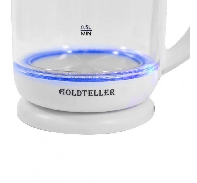 Чайник стеклянный электрический Goldteller MG-06 1.8 L (White)