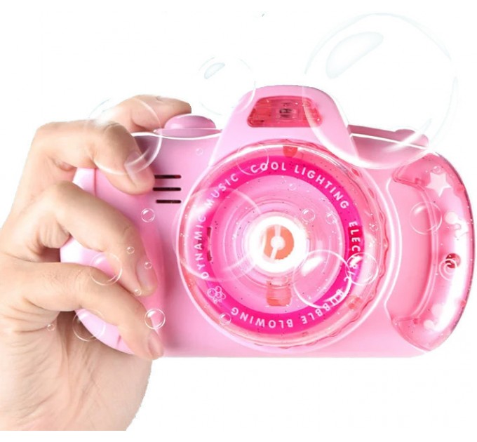 Генератор мильних бульбашок Bubble Camera Фотоапарат (Pink)