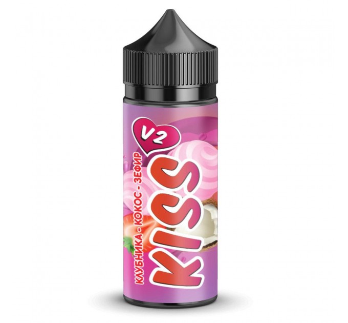 Рідина для електронних цигарок KISS V2 120 мл 6 мг Полуниця - кокос - зефір