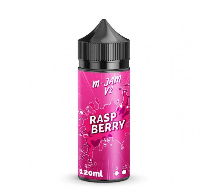 Жидкость для электронных сигарет M-Jam V2 Raspberry 0 мг 120 мл (Малиновый лимонад)