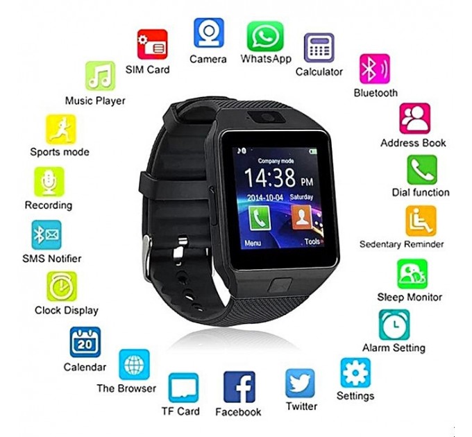Розумний годинник Smart Watch DZ09 (Black)