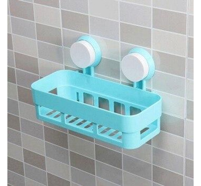 Полиця прямокутна на присосках Bathroom Shelves (Blue)