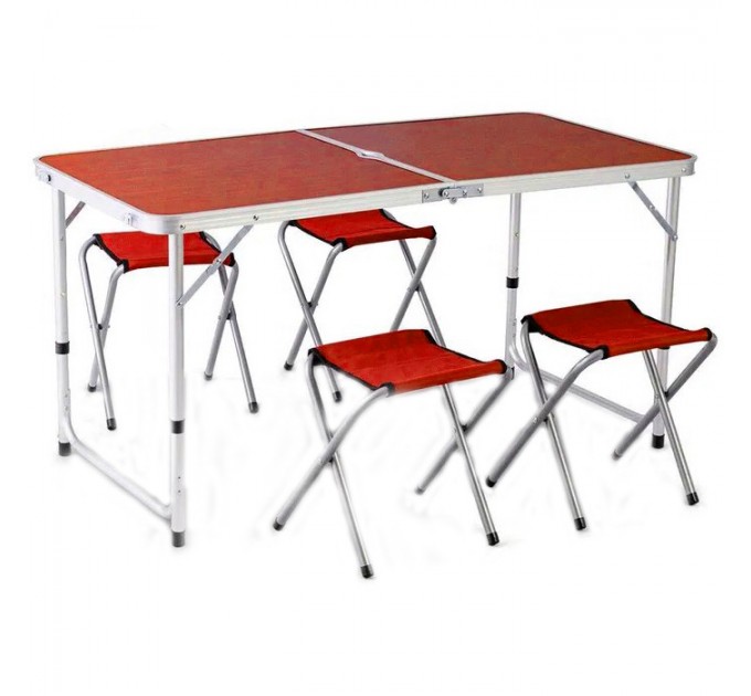 Стіл валіза розкладний зі стільцями Folding Table 13310 (Red)