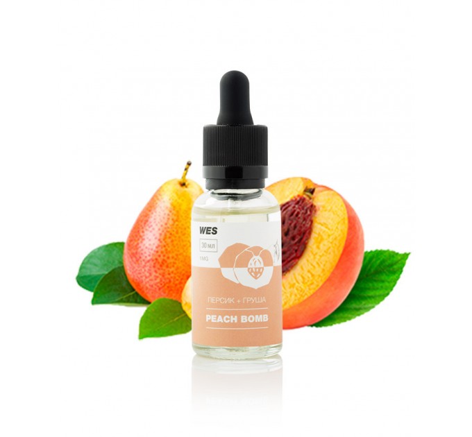 Рідина для електронних сигарет WES Peach Bomb 0 мг 30 мл (Персик та груша)