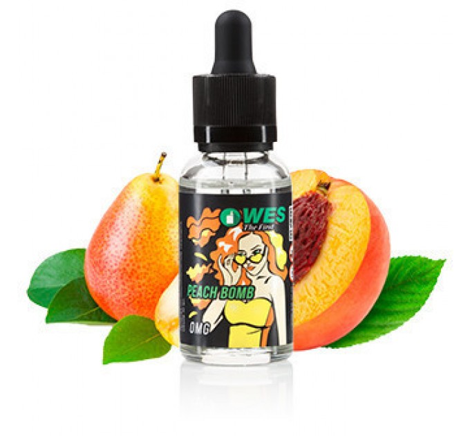 Рідина для електронних сигарет WES Peach Bomb 0 мг 30 мл (Персик та груша)