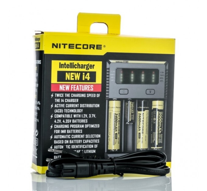 Зарядное устройство Nitecore Intellicharger i4 NEW Original на четыре аккумулятора