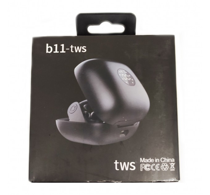 Навушники бездротові B11 TWS з боксом для заряджання Black