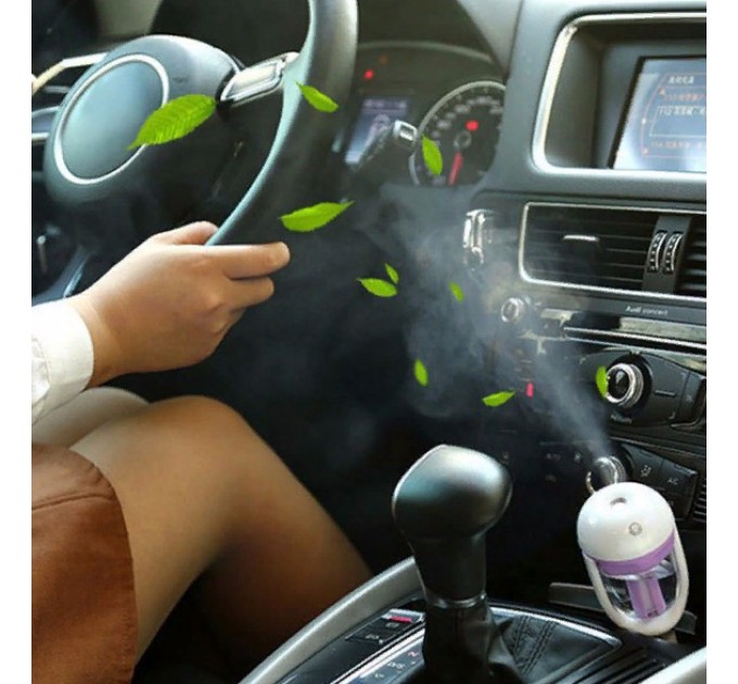 Увлажнитель воздуха автомобильный Car Charger Humidifier (White Purple)