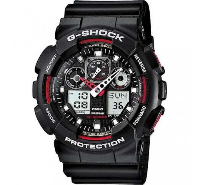 Годинник наручний G-SHOCK GA-100B (Black Red)