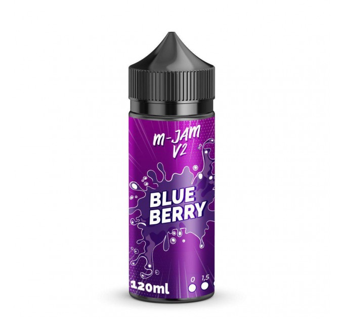 Жидкость для электронных сигарет M-Jam V2 Blueberry 0 мг 120 мл (Черничный джем)
