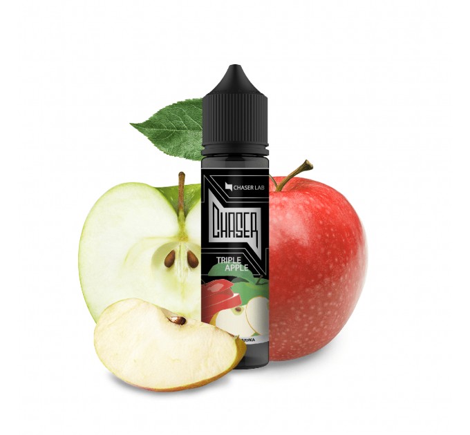 Рідина для електронних сигарет CHASER Black Organic TRIPLE APPLE 60 мл 1.5 мг (Три сорти яблука)