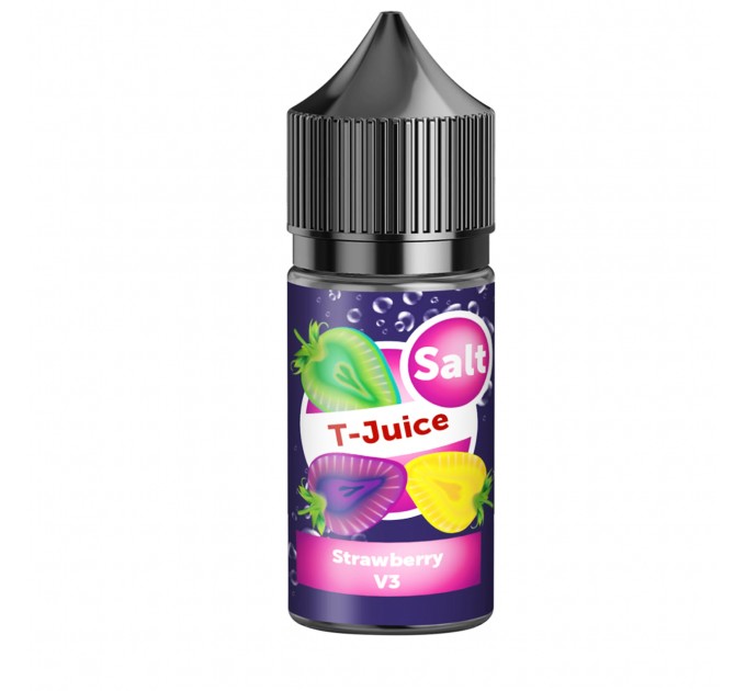 Жидкость для POD систем T-Juice Salt Strawberry V3 30 мл 50 мг (Три сорта клубники)
